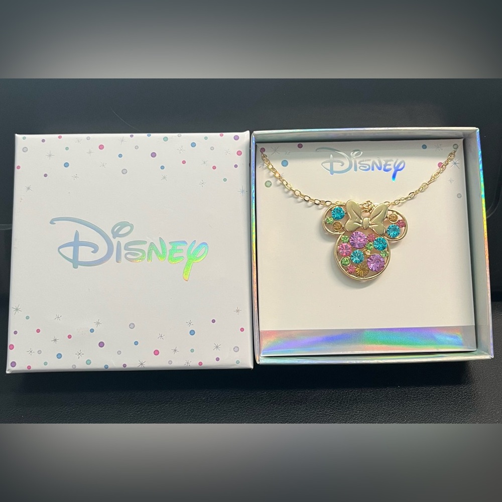 Disney Minnie Mouse Rhinestone Necklace - Multicolor - 16inch + 3inch Extender